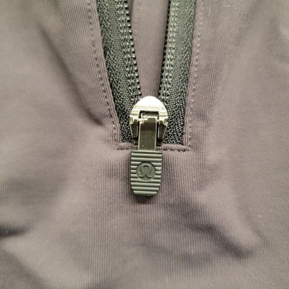 Lululemon Sports Top Bra Size 4 Purple Black Strappy Zipper Workout Gym - Picture 5 of 8